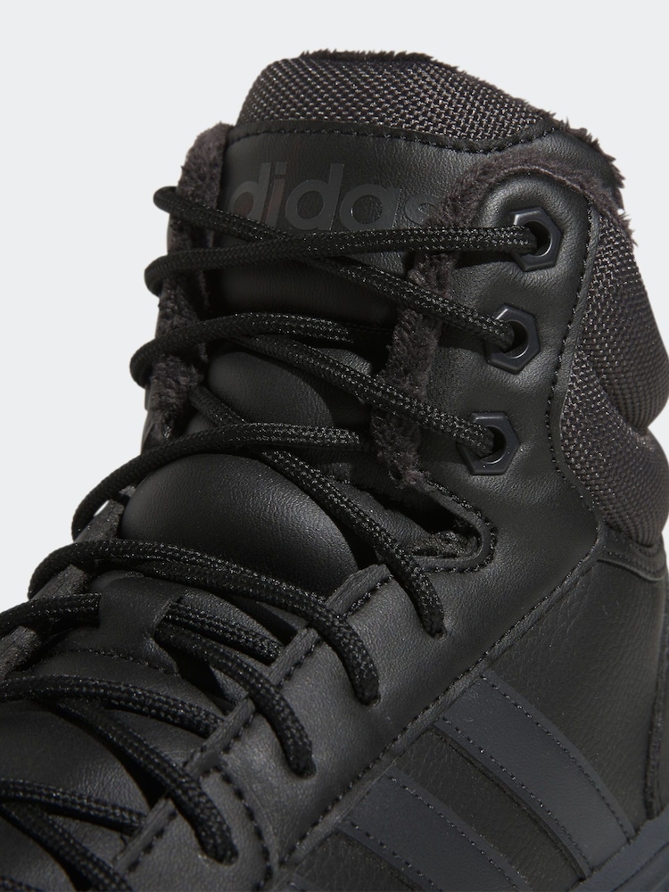 adidas Hoops 3.0 Mid Lifestyle Basketball Classic Faux Fur Lining Winterized Trainers - Image 9 of 10