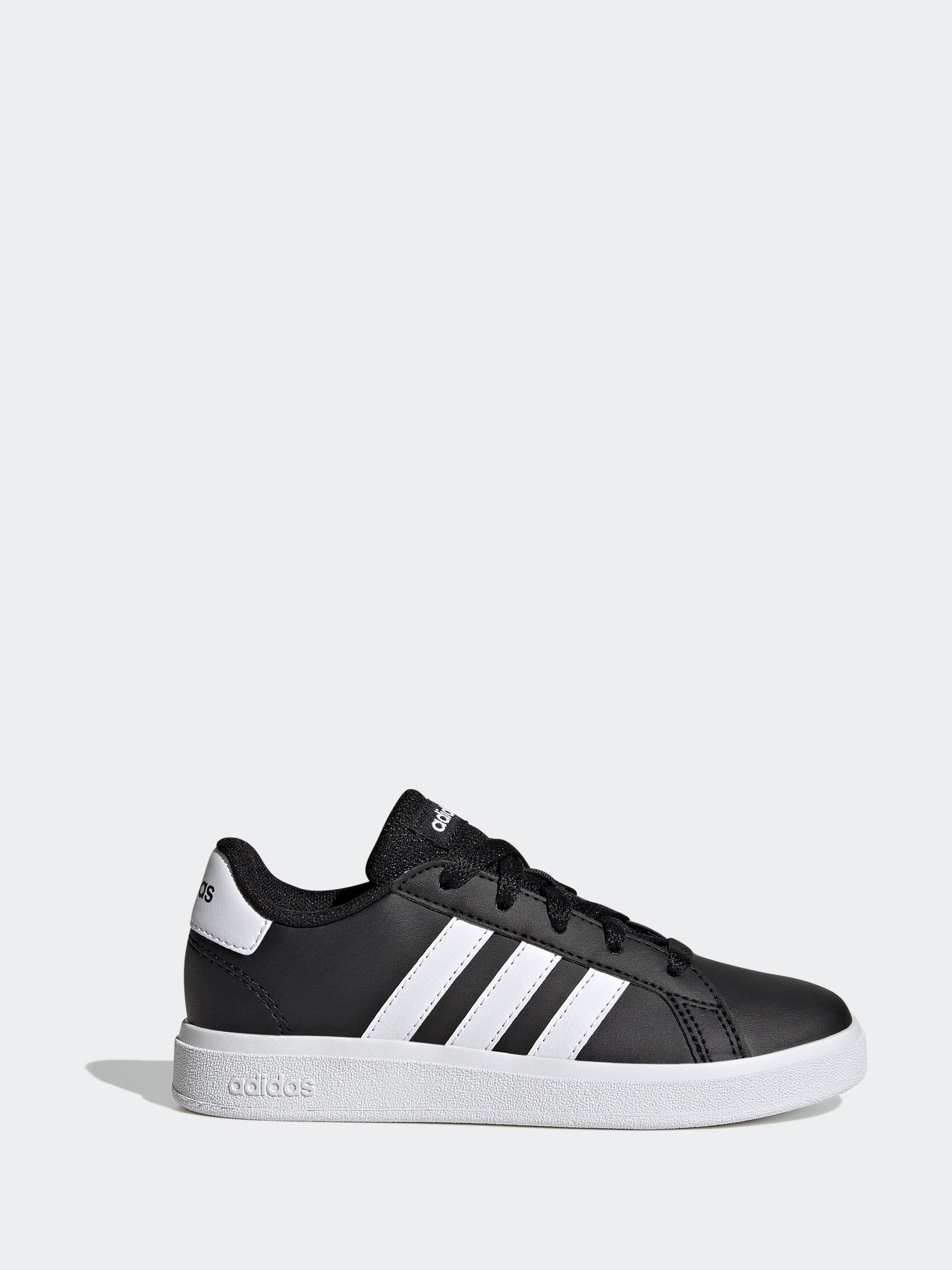 adidas Black White Grand Court Lace Up Trainers