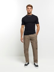 River Island Black 100% Cotton Muscle T-Shirts 5 Pack - Image 3 of 7