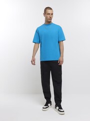 River Island Black Slim Fit Elasticated Cargo Joggers - Image 3 of 6