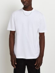 River Island White 100% Cotton Regular T-Shirts 5 Pack - Image 3 of 6