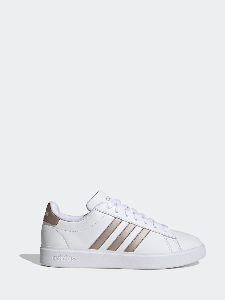 adidas White/Silver Grand Court 2.0 Trainers - Image 1 of 11