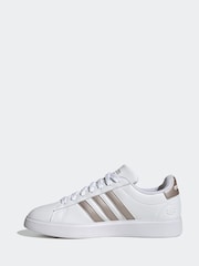 adidas White/Silver Grand Court 2.0 Trainers - Image 4 of 11