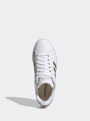adidas White/Silver Grand Court 2.0 Trainers - Image 7 of 11