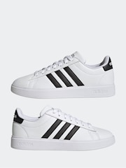 adidas White/Black Grand Court 2.0 Trainers - Image 6 of 10