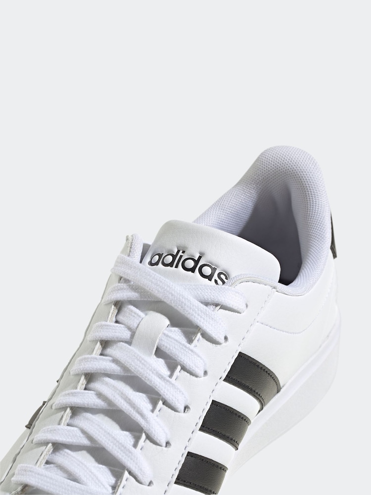 adidas White/Black Grand Court 2.0 Trainers - Image 10 of 10