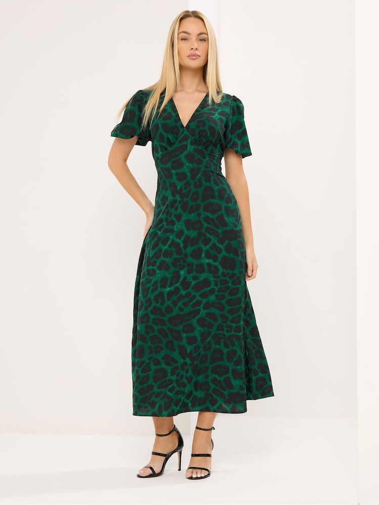 Star by Julien MacDonald Green Satin Print Dress - Image 1 of 6 Star by Julien MacDonald Green Satin Print Dress - Image 1 of 6