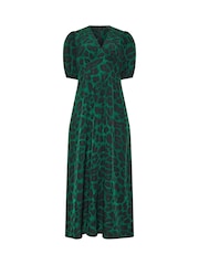 Star by Julien MacDonald Green Satin Print Dress - Image 5 of 6
