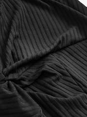 Black Ribbed Knot Side Jumpsuit - Image 7 of 7