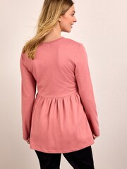 Pink Maternity Nursing Peplum Top - Image 2 of 6