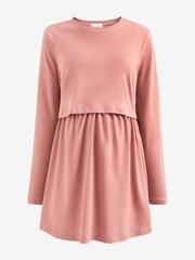 Pink Maternity Nursing Peplum Top - Image 4 of 6