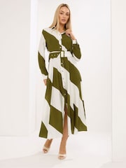 Star by Julien MacDonald Green Stripe Shirt Dress - Image 1 of 5