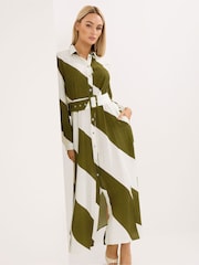 Star by Julien MacDonald Green Stripe Shirt Dress - Image 2 of 5