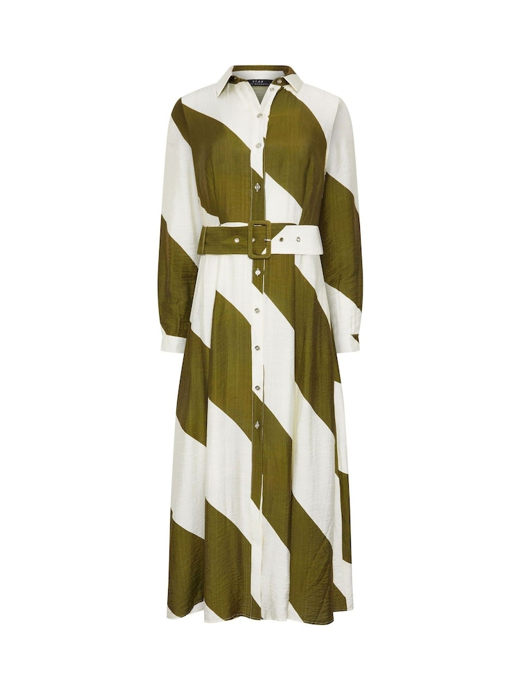 Star by Julien MacDonald Green Stripe Shirt Dress - Image 5 of 5