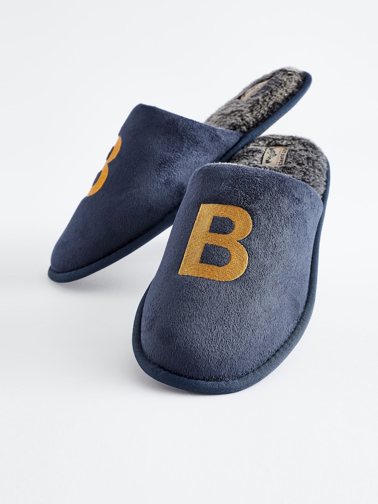 Navy Blue Medium Monogram Slippers - Image 3 of 5