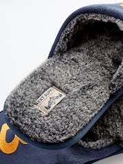 Navy Blue Medium Monogram Slippers - Image 4 of 5