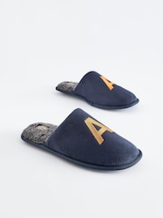 Navy Blue Large Monogram Slippers - Image 2 of 6