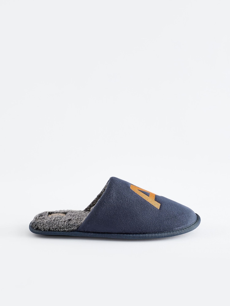 Navy Blue Large Monogram Slippers - Image 3 of 6
