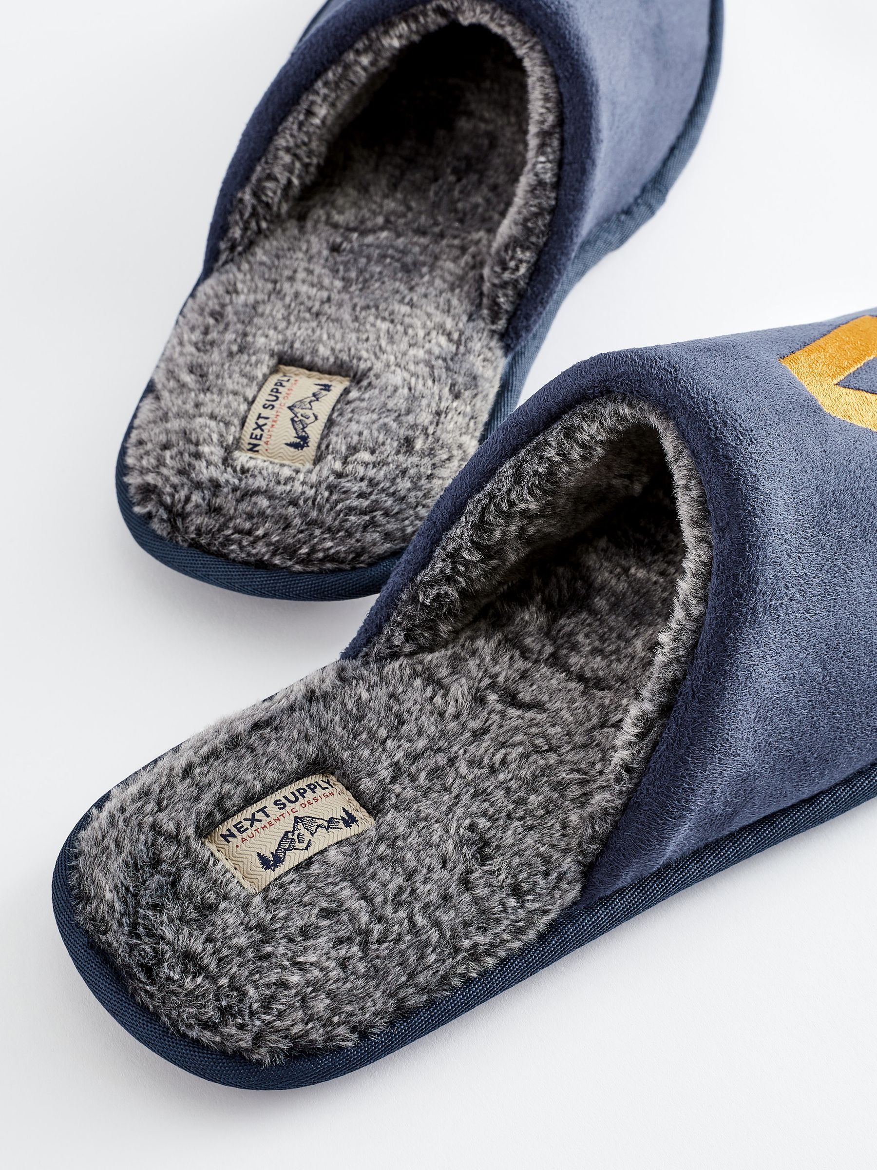 Navy Blue Large Monogram Slippers