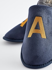 Navy Blue Large Monogram Slippers - Image 5 of 6
