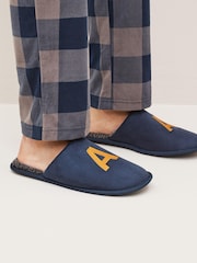 Navy Blue Extra Large Monogram Slippers - Image 1 of 6