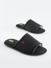 Black Fleece Borg Lined Slider Slippers - Image 2 of 6