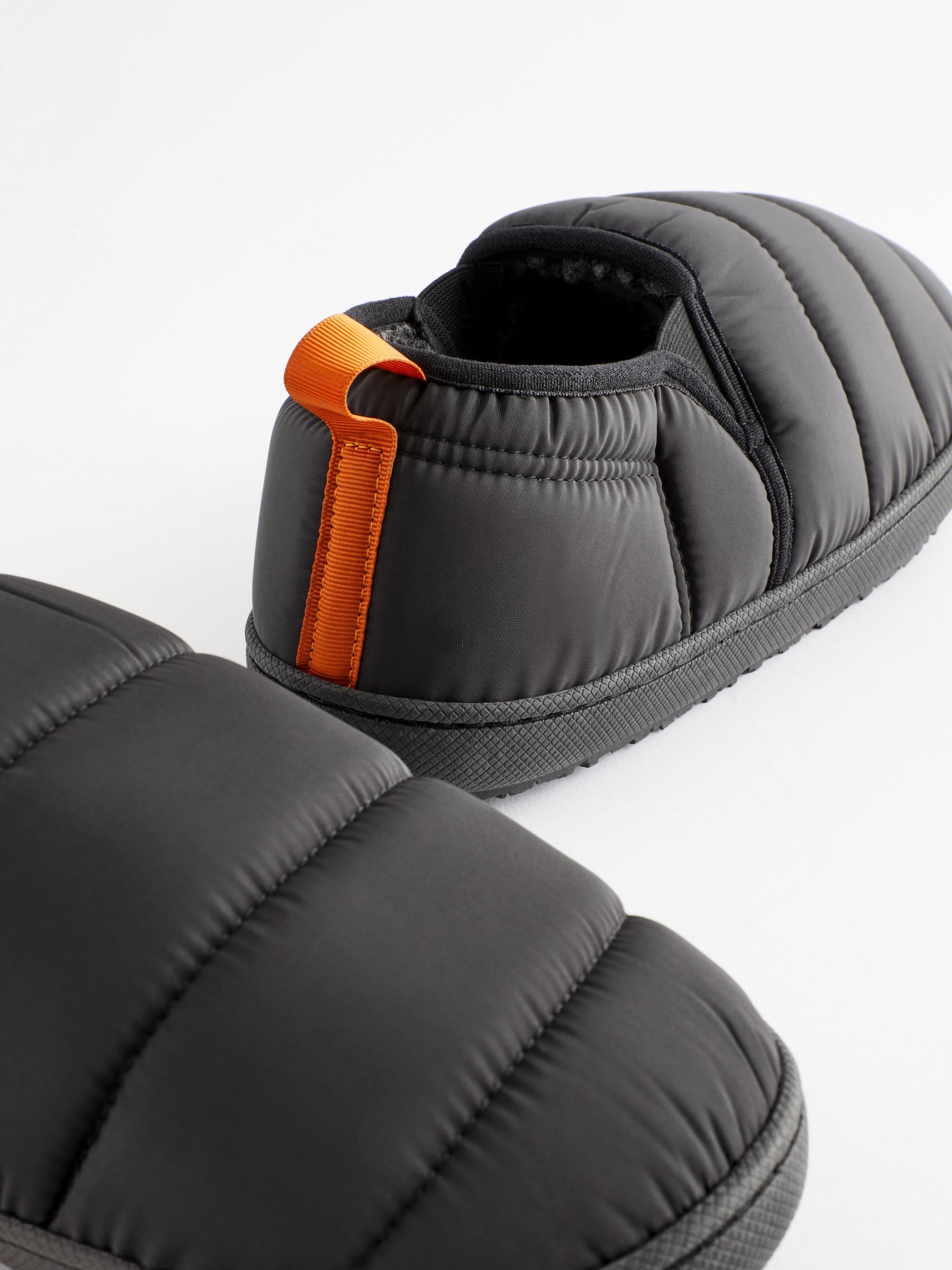 Buy Black Quilted Slippers from Next USA