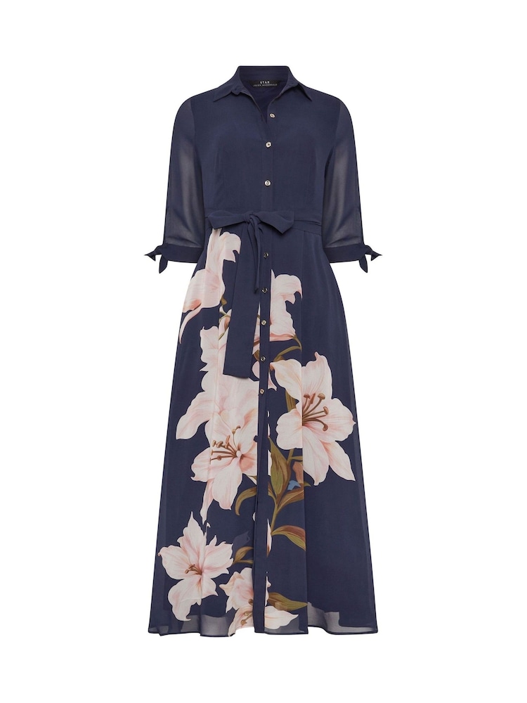 Star by Julien MacDonald Blue Placement Print Shirt Dress - Image 5 of 5 Star by Julien MacDonald Blue Placement Print Shirt Dress - Image 5 of 5