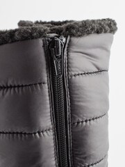 Black Quilted Warm Lined Tall Chunky Boots - Image 5 of 5