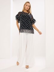 Star by Julien MacDonald Black Polka Dot Mesh Top - Image 2 of 4