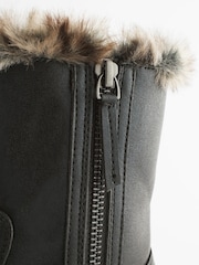 Black Standard Fit (F) Warm Lined Zip Boots - Image 6 of 6