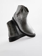 Silver Metallic Western Tassel Boots - Image 5 of 5