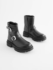 Schwarz - Bikerstiefel mit Schnalle - Bild 1 von 6