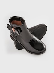 Black/Rose Gold Bow Stud Boots - Image 3 of 5