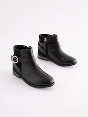 Black Standard Fit (F) Leather Ankle Boots - Image 1 of 5