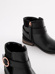 Black Standard Fit (F) Leather Ankle Boots - Image 4 of 5