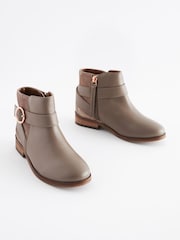 Neutral Brown Standard Fit (F) Leather Ankle Boots - Image 1 of 5