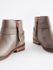 Neutral Brown Standard Fit (F) Leather Ankle Boots - Image 3 of 5