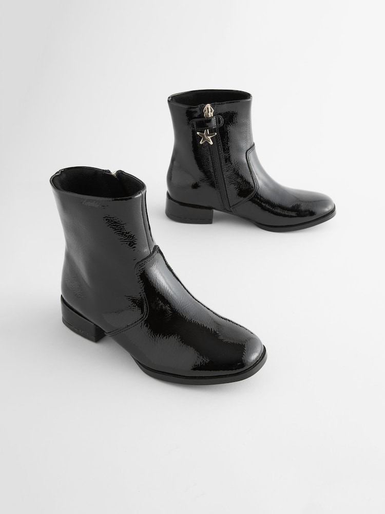 Black Patent Occasion Heeled Boots - Image 1 of 5