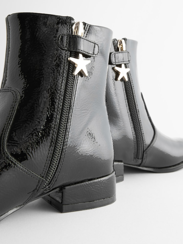 Black Patent Occasion Heeled Boots - Image 5 of 5 Black Patent Occasion Heeled Boots - Image 5 of 5