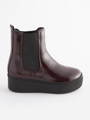 Rot, Burgunder - Robuste Chelsea-Stiefeletten - Bild 2 von 6