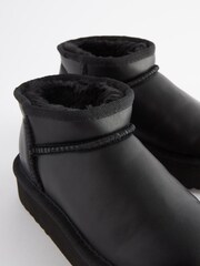 Black Flatform Mini Warm Lined Water Repellent Suede Pull-On Boots - Image 3 of 6