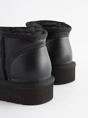 Black Flatform Mini Warm Lined Water Repellent Suede Pull-On Boots - Image 4 of 6