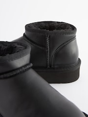 Black Flatform Mini Warm Lined Water Repellent Suede Pull-On Boots - Image 6 of 6