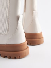 Bone Cream Chunky Chelsea Sock Boots - Image 4 of 7