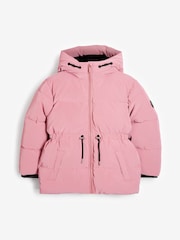 Paul Smith Junior Girls Khaki Green Faux Fur Trim Quilted Jacket - Image 6 of 9