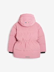 Paul Smith Junior Girls Khaki Green Faux Fur Trim Quilted Jacket - Image 7 of 9