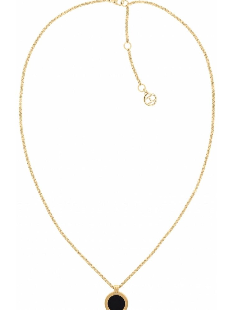 Tommy Hilfiger Gold Tone Jewellery Ladies TH Iconic Circle Necklace - Image 1 of 4