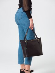 Granatowy - Conkca Mondo Leather Tote Bag - Image 1 of 6