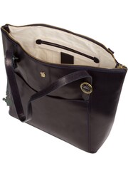 Granatowy - Conkca Mondo Leather Tote Bag - Image 4 of 6